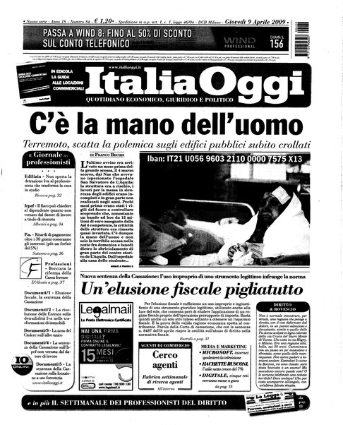 Italia oggi : quotidiano di economia finanza e politica